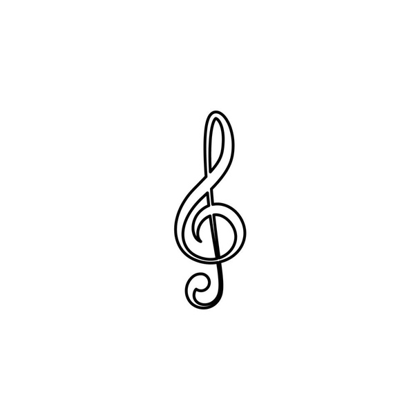 Illustrated Icon Isolated on a Background - Treble Clef - ベクター画像