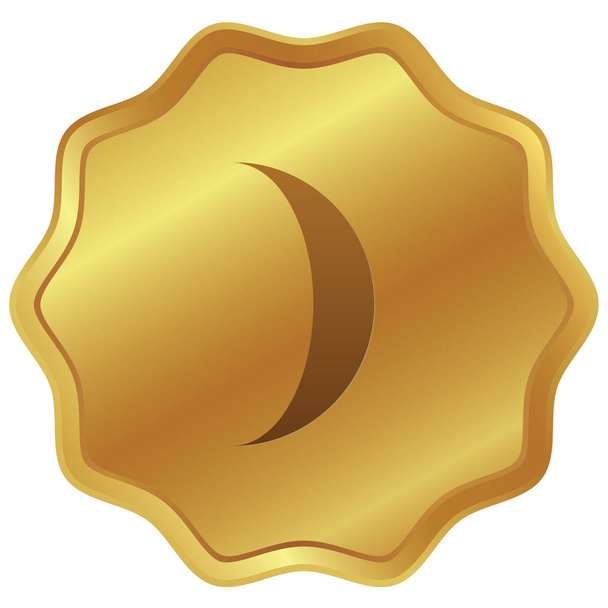 Illusztrált Icon izolált a háttér-Waxing Crescent Moon - Vektor, kép