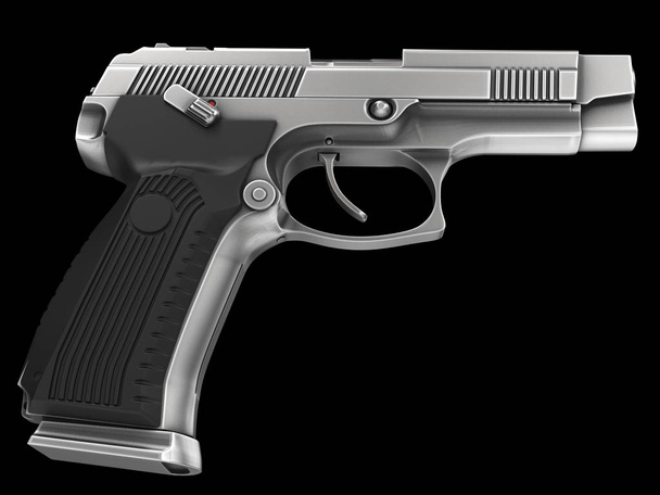 Сучасний металевий тактичний пістолет низький кут пострілу
 - Фото, зображення