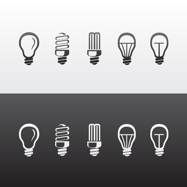 Set of Vector Light Bulbs Icons - Vector, Image
