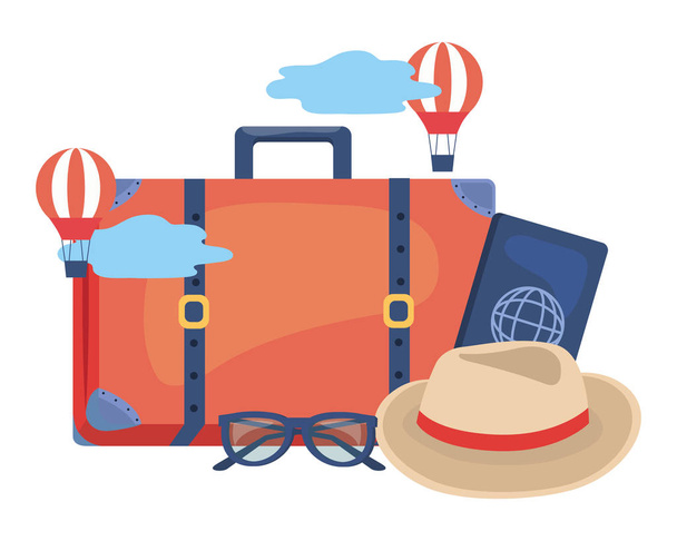 スーツケースと旅行デザイン - ベクター画像