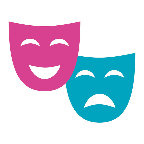 tiyatro maskesi komedi drama - Vektör, Görsel