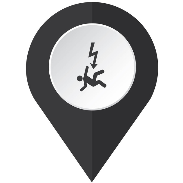Illustrated Icon Isolated on a Background - Danger Electricity - Vektor, kép