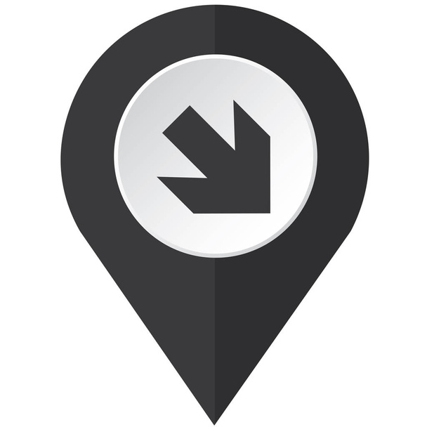 Illustrated Icon Isolated on a Background - Arrow Down Right - Vektor, kép