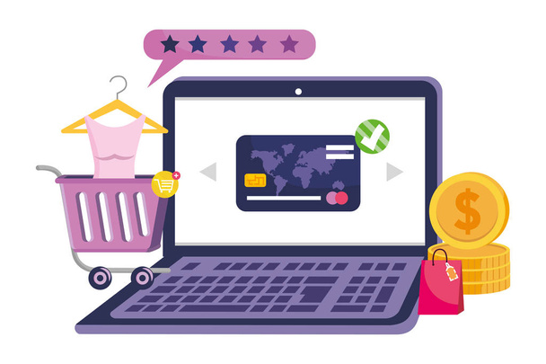 Návrh ikony nakupování online - Vektor, obrázek