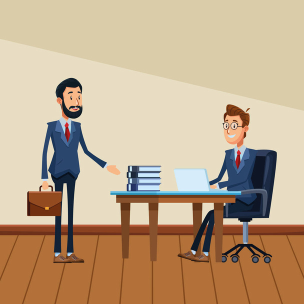 businessmen with briefcase - Vector, Image