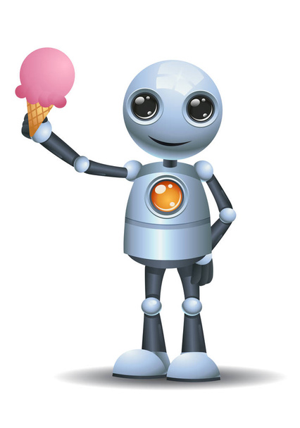 маленький робот тримає розтоплене морозиво
 - Фото, зображення