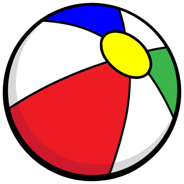 Icono de la bola de playa - Una ilustración de dibujos animados de una bola de playa
. - Vector, Imagen