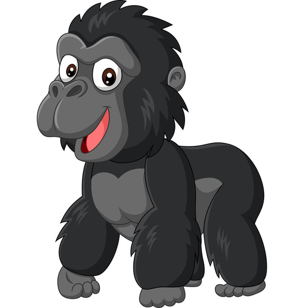 Ilustração vetorial do gorila do bebê dos desenhos animados no fundo branco
 - Vetor, Imagem