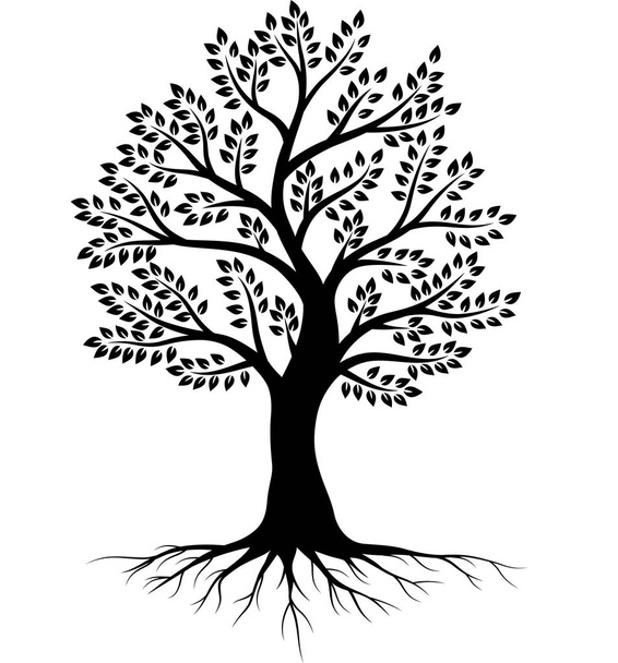illustrazione vettoriale della silhouette dell'albero su sfondo bianco - Vettoriali, immagini