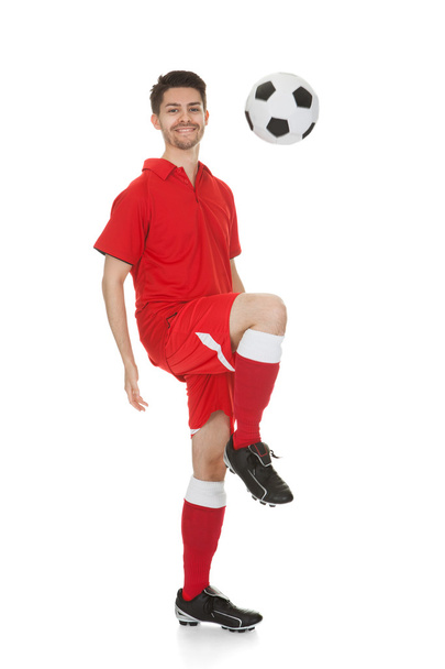 Portrait Of Young Soccer Player With Football - Zdjęcie, obraz