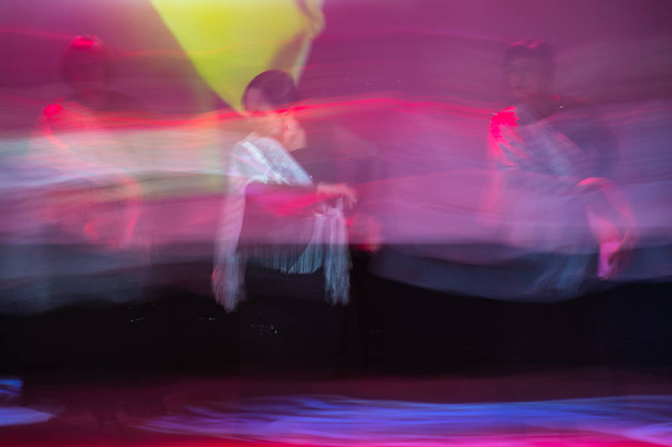Beautiful movements in dance, shot on long exposure.  Moscow. Russia - Foto, Imagem
