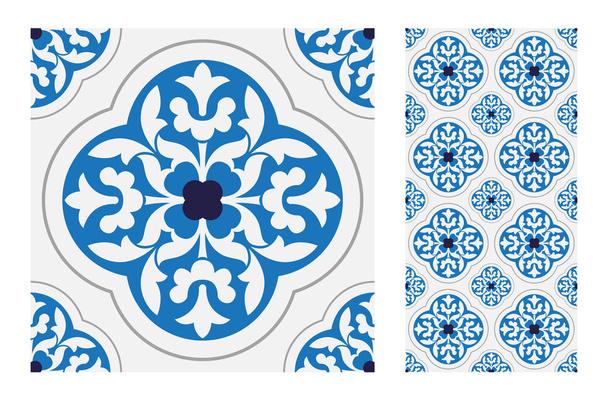 vintage tiles patterns antique seamless design in Vector illustration - Vector, Image