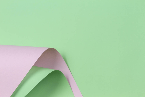 Forma geométrica abstracta pastel verde y blanco fondo de papel de color
 - Foto, imagen