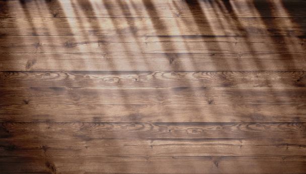 Brown wood texture with bright sunlight, old wall background. top view of wooden table. texture of old top table, grunge background - Fotografie, Obrázek