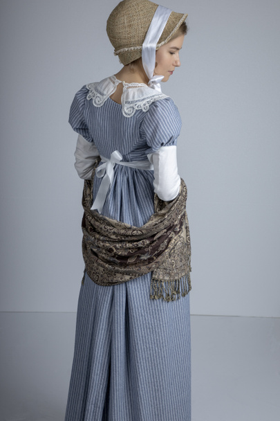 Regency woman in blue dress - Photo, image