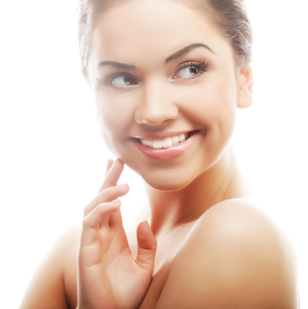 Beautiful woman's face with clean skin - Foto, Imagen