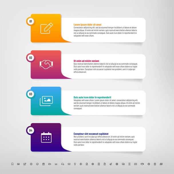 Step by step infographics template - ベクター画像