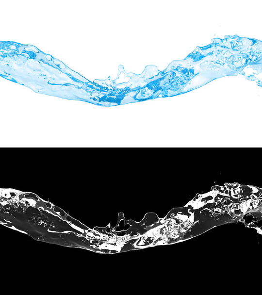 Illustrazione 3D di un flusso d'acqua blu
 - Foto, immagini