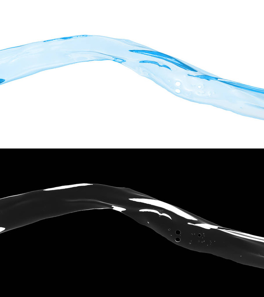 3D иллюстрация синего потока воды
 - Фото, изображение