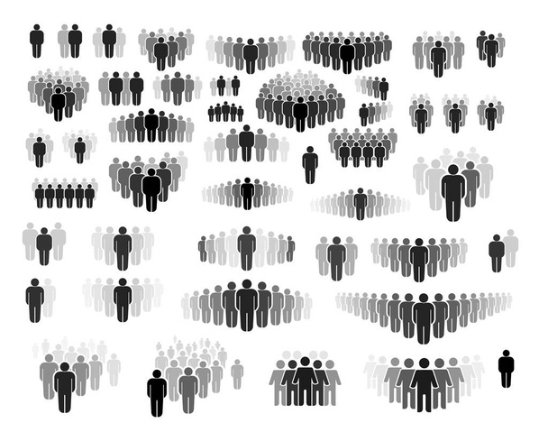 Σύνολο των αριθμών του Man πλήθος για γραφικά και Web Design. Μοντέρνο Υπολ - Διάνυσμα, εικόνα