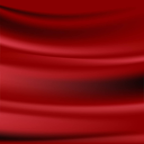 ドレープ抽象的な背景のための美しい赤いサティンファブリック。シルクテクスチャサタンまたはベルベット素材の波状の折り目の赤い背景抽象的な布または液体波のイラスト - ベクター画像