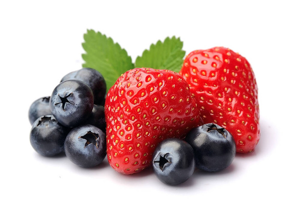 Sweet blueberry and strawberry - Fotoğraf, Görsel