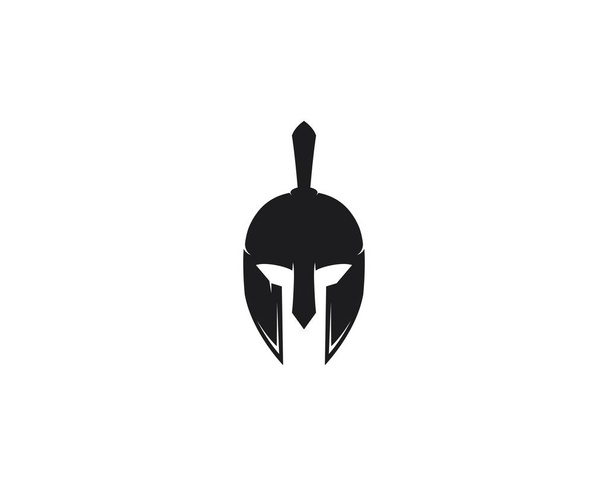 Capacete espartano logotipo modelo vetor ícone - Vetor, Imagem