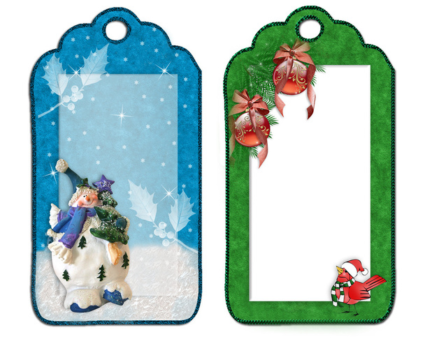 Christmas labels decorations isolated - Photo, Image