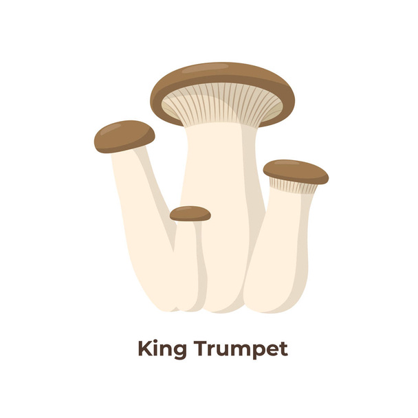 Kuningas Trumpet sienet eristetty valkoisella taustalla, vektori kuvitus tasainen muotoilu
. - Vektori, kuva