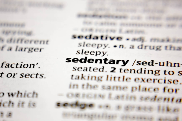 Word or phrase sedentary in a dictionary. - Photo, Image