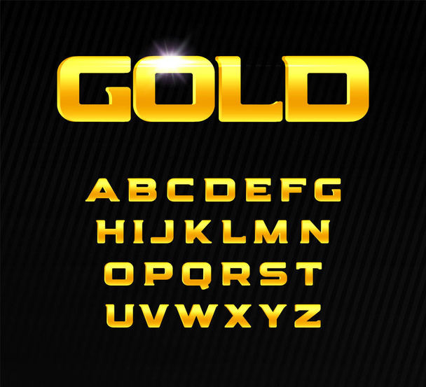 Gouden alfabet. Vette kop letters met Serif. Modern lettertype voor hoogwaardig productontwerp. Vector gouden letters. - Vector, afbeelding