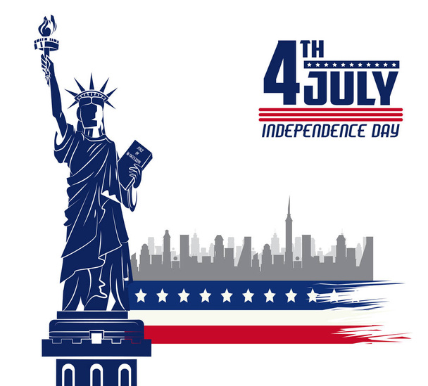 Карточка Дня независимости США - Вектор,изображение