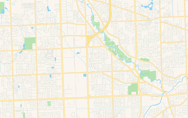 Pusta mapa wektorowa w Sterling Heights, Michigan, USA - Wektor, obraz
