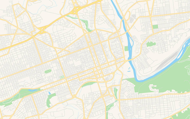 Empty vector map of Allentown, Pennsylvania, USA - Vector, Image