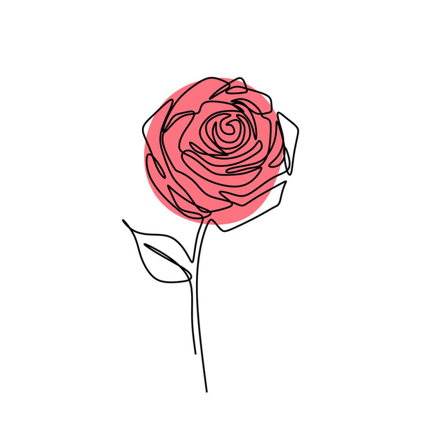 Rose one line drawing minimalist design - Vektor, kép