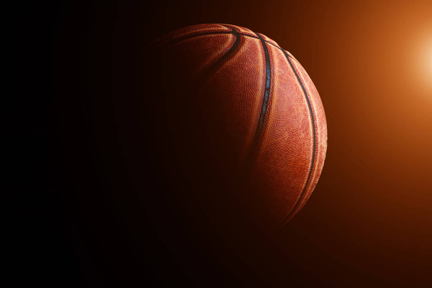 Μπάλα μπάσκετ σε μαύρο φόντο. - Φωτογραφία, εικόνα