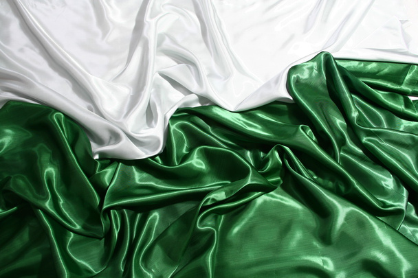 Smooth elegant green and white silk can use as background - Fotó, kép