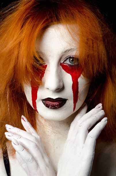 Beautiful Young woman as sexy vampire halloween portrait - Foto, immagini