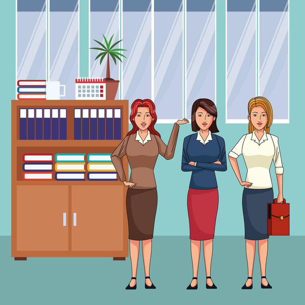 businesswomen avatar cartoon character - Vector, Image