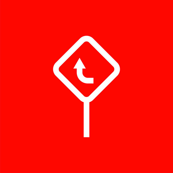 Yol işareti simgesi - yol uyarı işareti - vektör - Vektör, Görsel