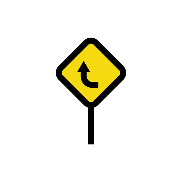 Εικονίδιο οδού-προειδοποιητικό σήμα δρόμου-διάνυσμα - Διάνυσμα, εικόνα
