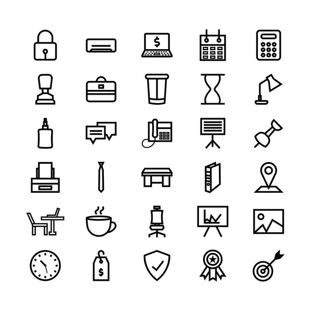 Conjunto de iconos de oficina - Conjunto de letreros de oficina de negocios - Vector
 - Vector, imagen