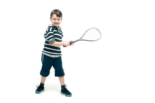Little boy with tennis racket - Photo, Image
