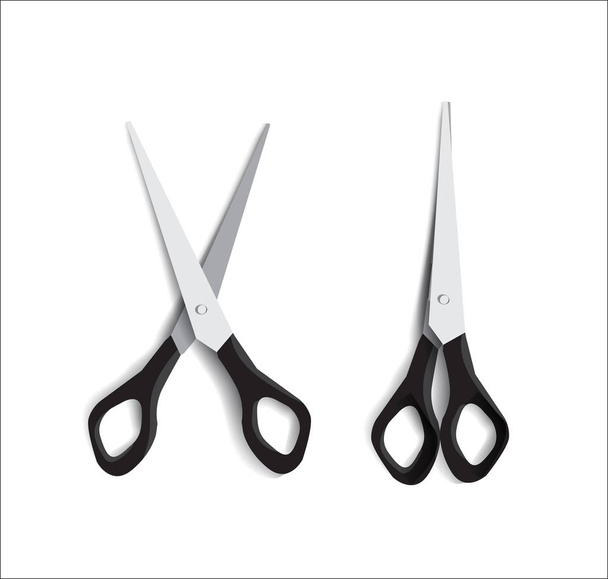 Set of red scissors isolated - Vector, Image