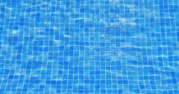 κυματισμοί νερού στην πισίνα, μπλε κεραμίδι φόντο, 4K έτοιμο για βρόχο - Πλάνα, βίντεο