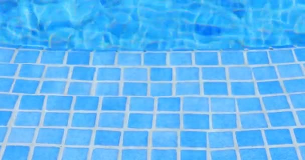 スイミングプールの水の波紋、青いタイルの背景、4kループ対応 - 映像、動画