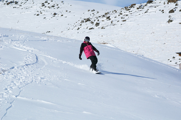 Menina de snowboard rosa
 - Foto, Imagem
