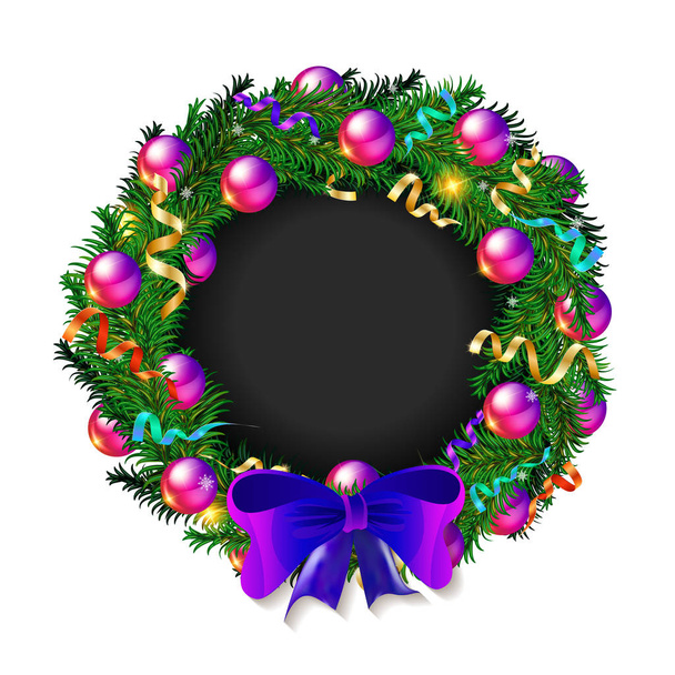 corona de Navidad sobre fondo blanco - Vector, Imagen