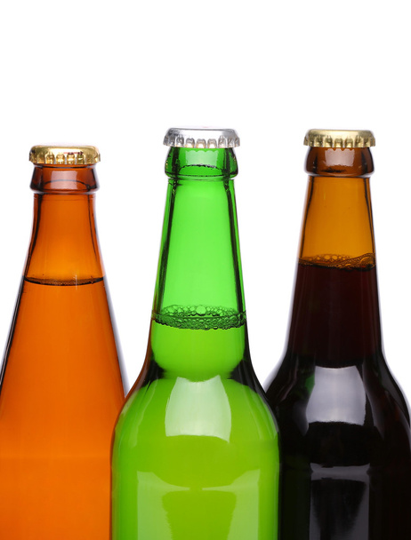 ビール コレクション - 3 つの緑色のビール瓶. - 写真・画像
